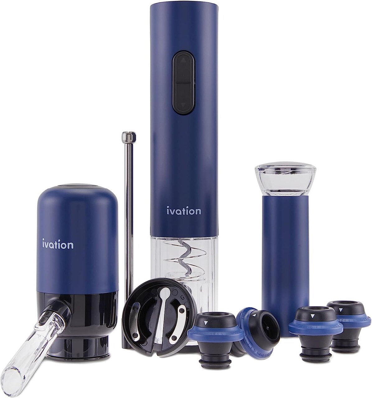 Ivation Electric Wine Opener, 7-Piece Wine Gift Set, Electric Bottle Opener, Wine Aerator Pourer
